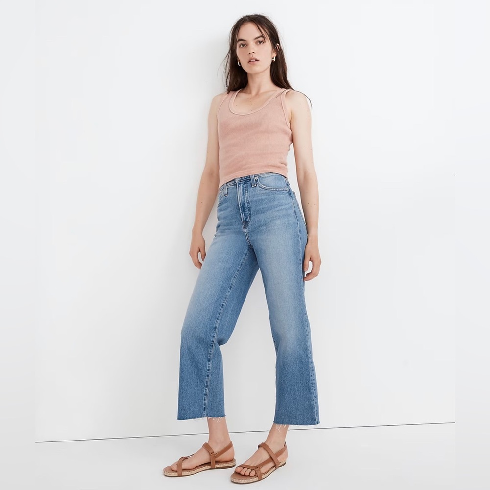 Madewell Perfect Vintage Wide-Leg Crop jeans in Catlin Wash. Size 25.